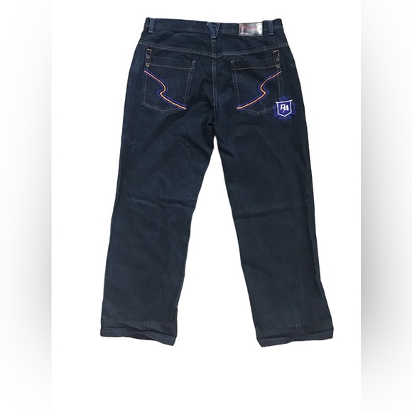 Red Ape Jeans Mens 38X33 Loose Fit Hip Hop Skater Grunge Blue Denim - Picture 1 of 13